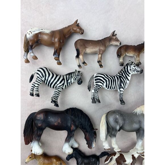 Schleich Horse Zebra Donkey Foal Lot HTF Retired 14 Total - Picture 3 of 11